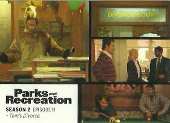 2013 Press Pass Parks and Recreation #17 Tom's Divorce Front
