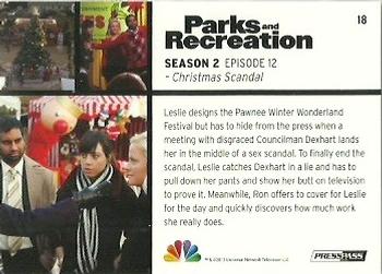 2013 Press Pass Parks and Recreation #18 Christmas Scandal Back