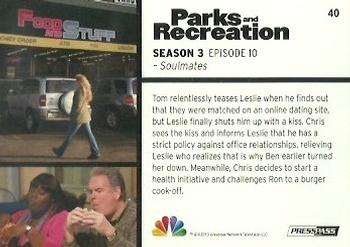 2013 Press Pass Parks and Recreation #40 Soulmates Back
