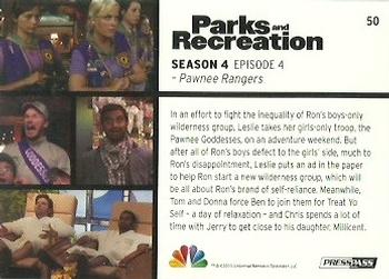 2013 Press Pass Parks and Recreation #50 Pawnee Rangers Back