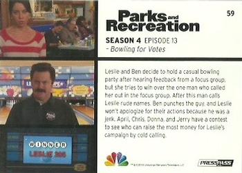 2013 Press Pass Parks and Recreation #59 Bowling for Votes Back