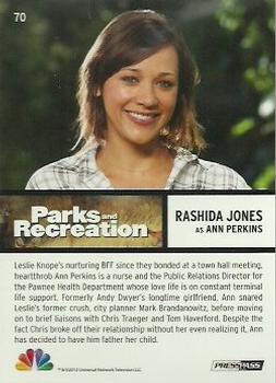 2013 Press Pass Parks and Recreation #70 Rashida Jones as Ann Perkins Back