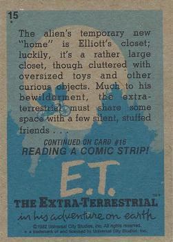 1982 Topps E.T. The Extraterrestrial #15 Among Elliott's Toys Back