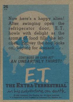 1982 Topps E.T. The Extraterrestrial #26 Time for a Snack! Back