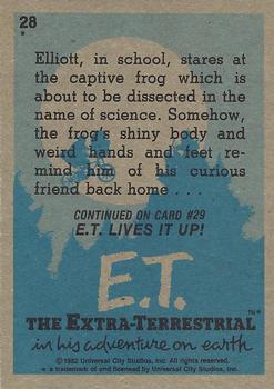 1982 Topps E.T. The Extraterrestrial #28 Elliott in School Back