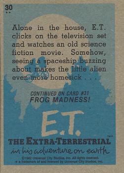 1982 Topps E.T. The Extraterrestrial #30 E.T. Watching T.V.! Back