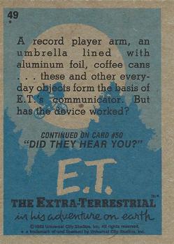 1982 Topps E.T. The Extraterrestrial #49 Message into Space! Back