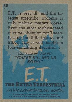 1982 Topps E.T. The Extraterrestrial #56 How Can We Save Him? Back
