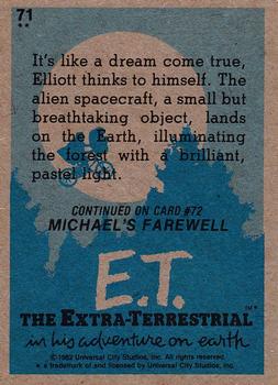 1982 Topps E.T. The Extraterrestrial #71 Cosmic Landing Back
