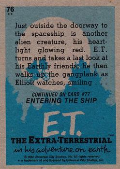 1982 Topps E.T. The Extraterrestrial #76 A Final Farewell Back