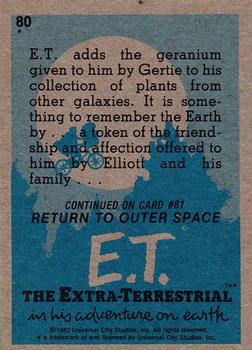 1982 Topps E.T. The Extraterrestrial #80 Interstellar Garden Back