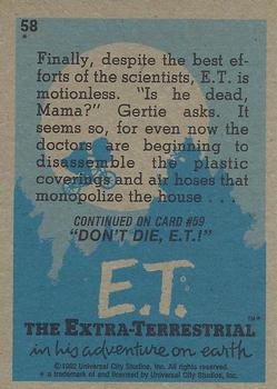 1982 Topps E.T. The Extraterrestrial #58 The Emergency Ends Back