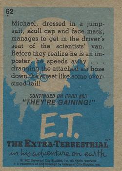 1982 Topps E.T. The Extraterrestrial #62 Van to Freedom! Back