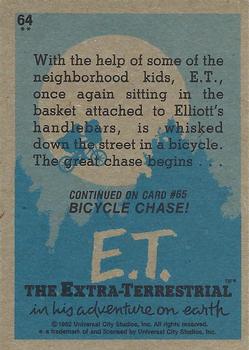 1982 Topps E.T. The Extraterrestrial #64 To the Landing Site! Back