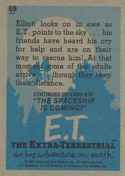 1982 Topps E.T. The Extraterrestrial #69 Sighting the Aliens! Back