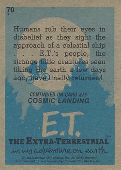 1982 Topps E.T. The Extraterrestrial #70 The Spaceship Is Coming! Back