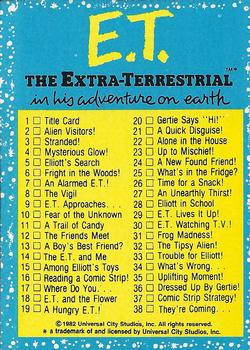 1982 Topps E.T. The Extraterrestrial #87 Checklist Front