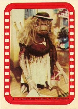 1982 Topps E.T. The Extraterrestrial - Stickers #1 E.T. (Woman's dress) Front