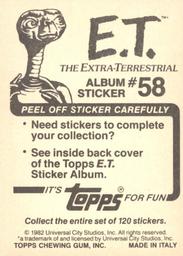 1982 Topps E.T. The Extraterrestrial Album Stickers #58 Jarred specimen Back
