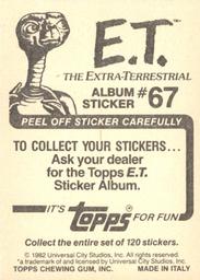 1982 Topps E.T. The Extraterrestrial Album Stickers #67 Fireworks (right) Back