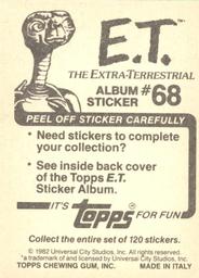 1982 Topps E.T. The Extraterrestrial Album Stickers #68 Quarantine tunnel Back