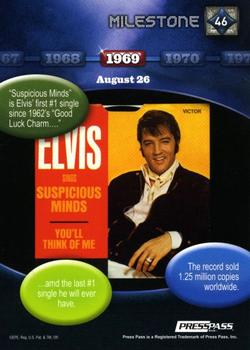 2010 Press Pass Elvis Milestones #46 Suspicious Minds ships - 8/26/1969 Back