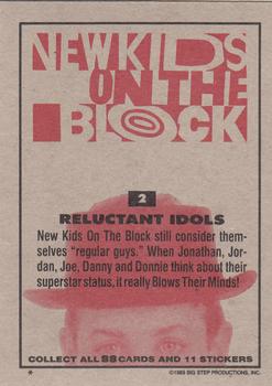 1989 Topps New Kids on the Block #2 Reluctant Idols Back