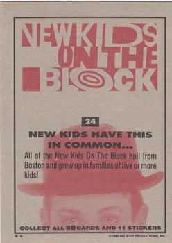1989 Topps New Kids on the Block #24 New Kids Have This in Common... Back