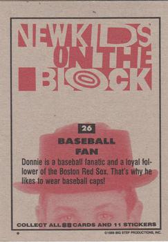 1989 Topps New Kids on the Block #26 Baseball Fan Back