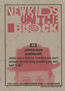 1989 Topps New Kids on the Block #28 Jordan Knight Back
