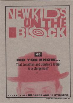 1989 Topps New Kids on the Block #48 Did You Know... Back