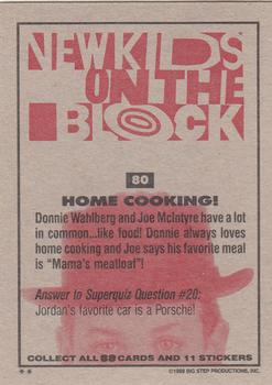 1989 Topps New Kids on the Block #80 Home Cooking! Back