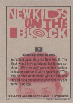 1989 Topps New Kids on the Block #5 Girlfriends Back
