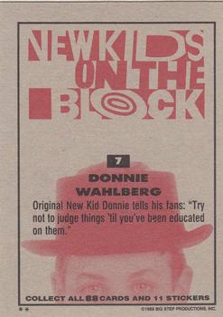 1989 Topps New Kids on the Block #7 Donnie Wahlberg Back