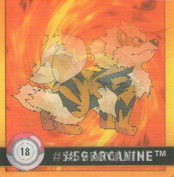 1999 Pokemon Action Flipz Premier Edition #18 #58 Growlithe #59 Arcanine Front