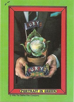 1986 Topps Little Shop of Horrors #20 Portrait in Green / While you're in prison, Seymo Front
