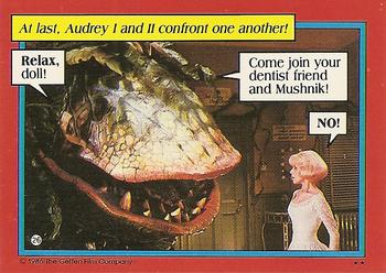1986 Topps Little Shop of Horrors #26 Someday I'll be back ... to devour / At last, Audrey I and II confro Back