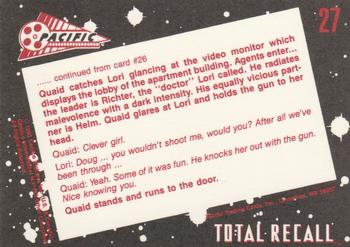 1990 Pacific Total Recall #27 Lori's an Agent? Back