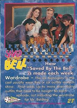 1992 Pacific Saved by the Bell #28 Cast Photo Back