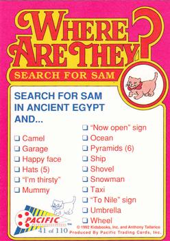 1992 Pacific Where are They? #41 Search for Sam     in Ancient Egypt Back