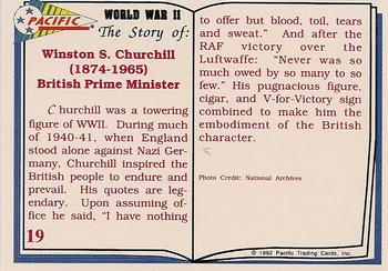 1992 Pacific The Story of World War II #19 Winston S. Churchill Back