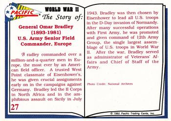 1992 Pacific The Story of World War II #27 General Omar Bradley Back