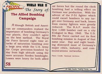1992 Pacific The Story of World War II #58 Bombers Over Germany Back