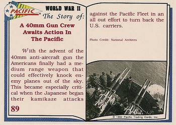 1992 Pacific The Story of World War II #89 Defending the Hornet Back