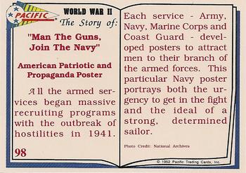 1992 Pacific The Story of World War II #98 Man the Guns - Join the Navy Back