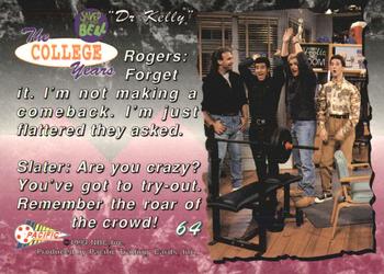 1994 Pacific Saved By The Bell: The College Years #64 Episode Photo Back