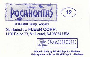 1995 Panini Pocahontas Stickers #12 Pocahontas Sticker Back