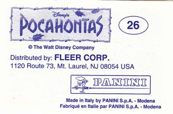 1995 Panini Pocahontas Stickers #26 Pocahontas Sticker Back