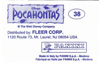 1995 Panini Pocahontas Stickers #38 Pocahontas Sticker Back