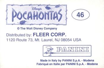 1995 Panini Pocahontas Stickers #46 Pocahontas Sticker Back